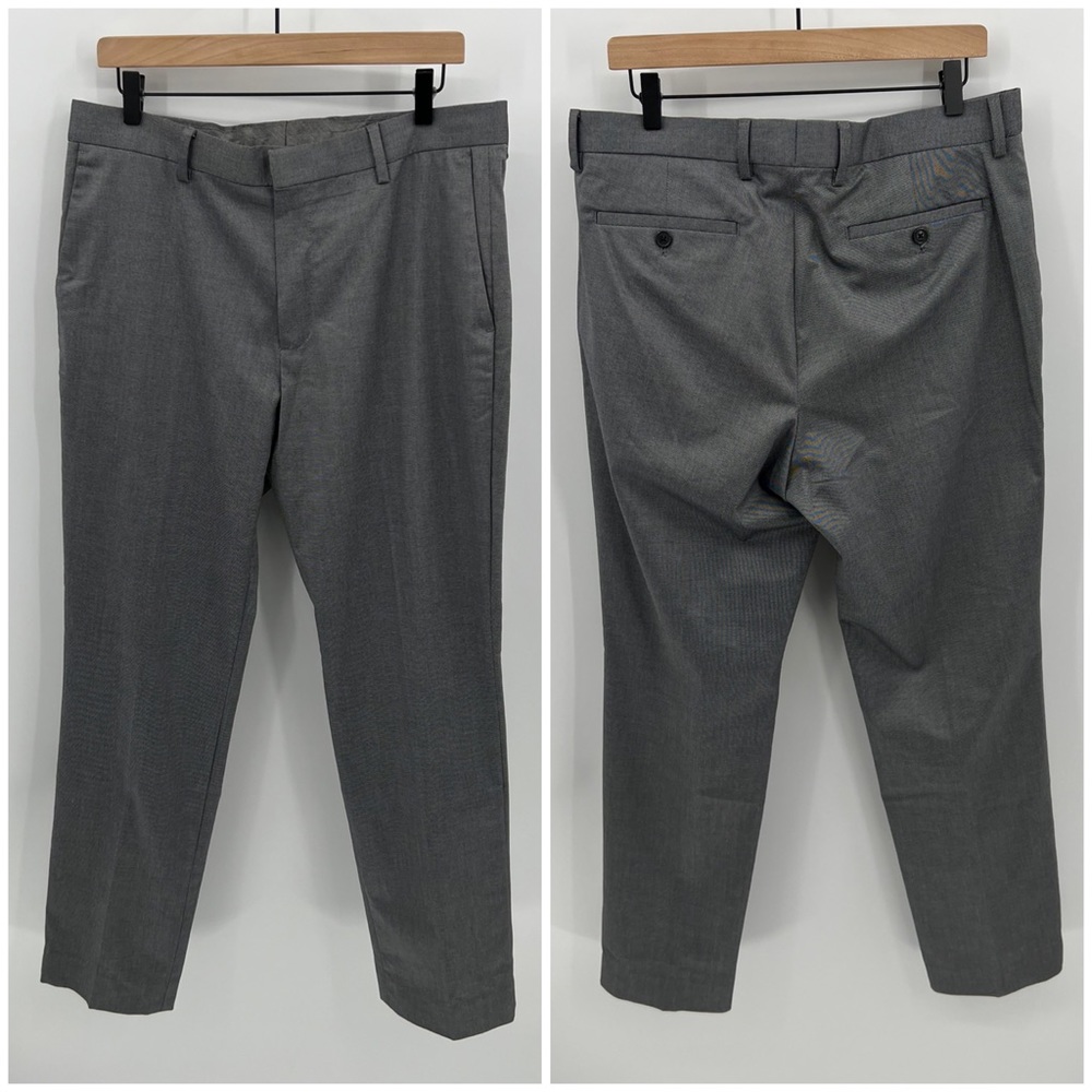 Banana Republic gray mini checkered slim fit trousers